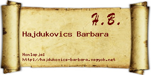 Hajdukovics Barbara névjegykártya